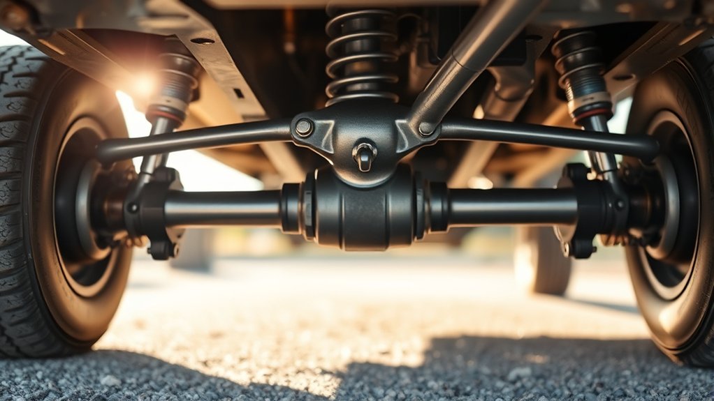 axle connects wheels securely
