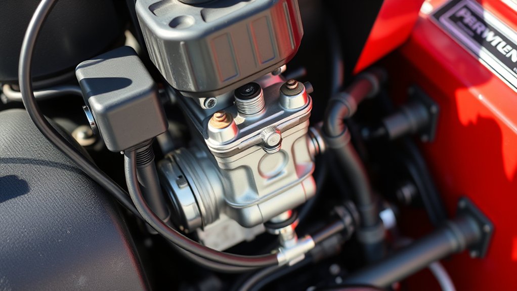 carburetor near engine intake