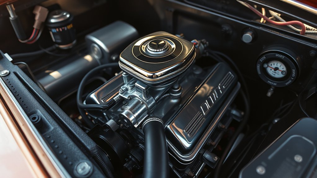 carburetor on engine top
