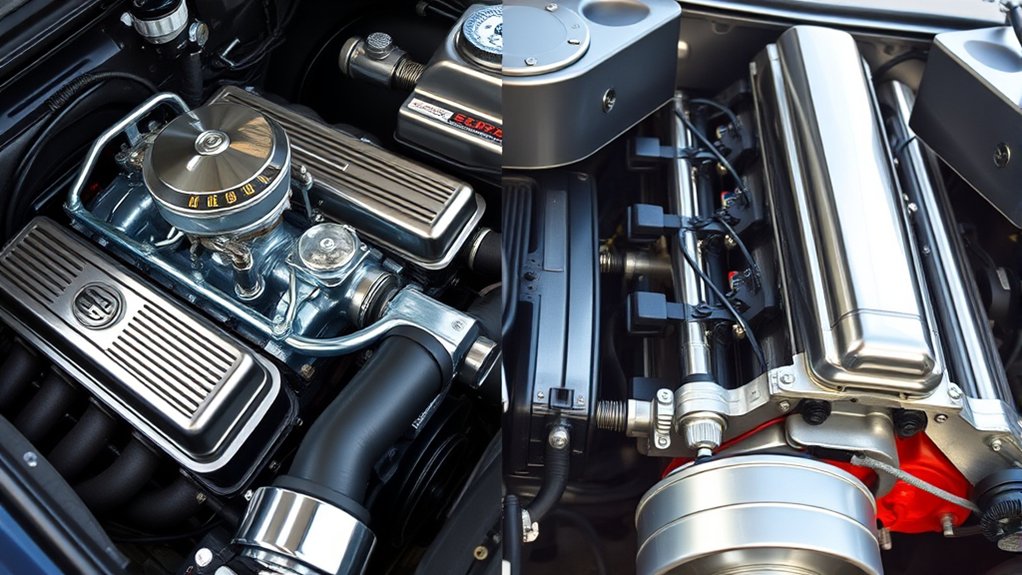 carburetor placement varies by engine