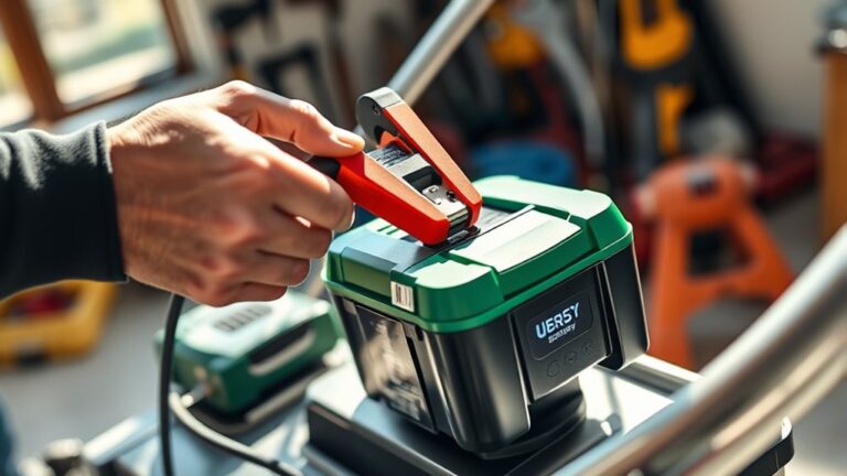 charge lawnmower battery safely