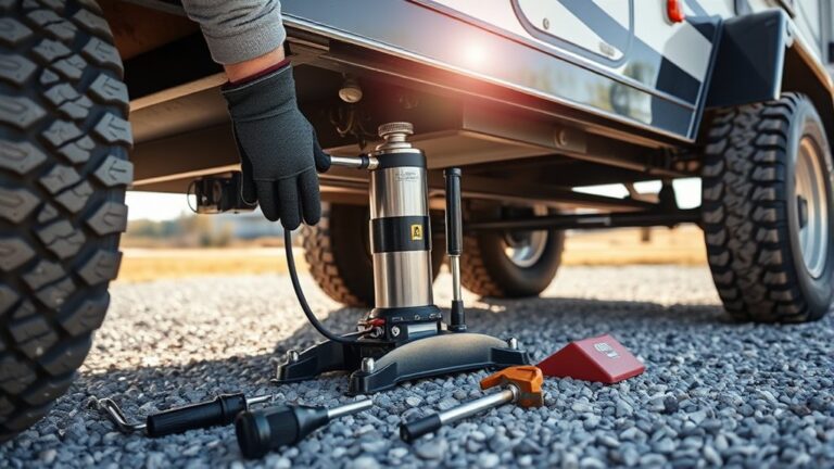 How to Jack Up a Dual Axle Travel Trailer in 10 Easy Steps lift and stabilize trailer