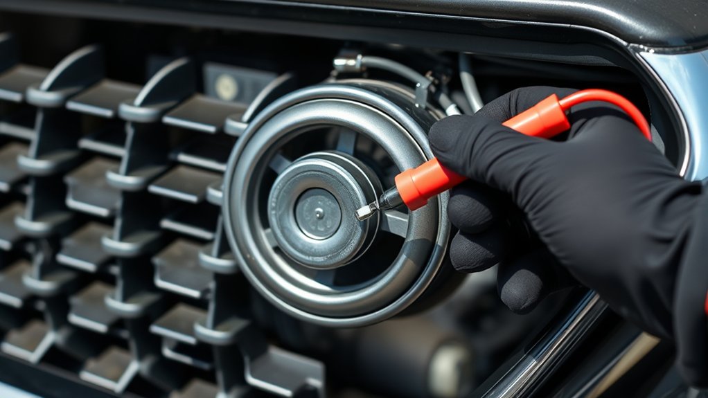 locate horn and wiring