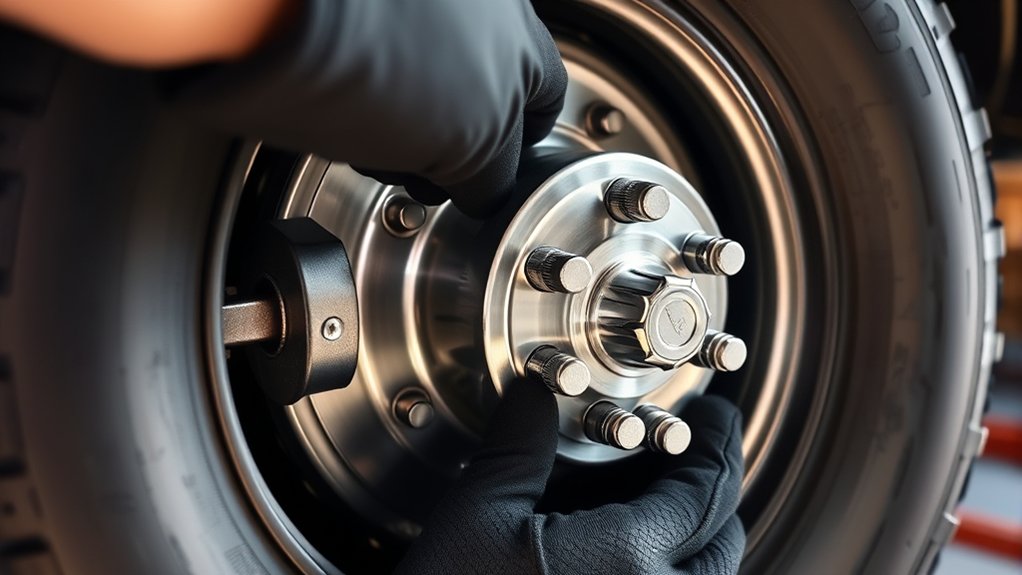 prepare axle and hub