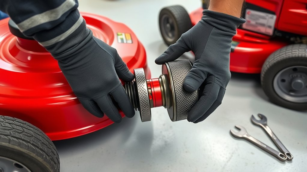 prepare mower safely first