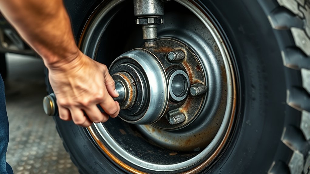 remove wheel to access axle