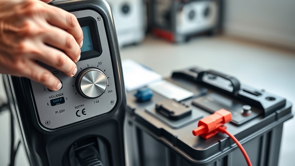 set charger to correct settings
