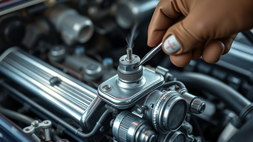 warm engine before adjusting